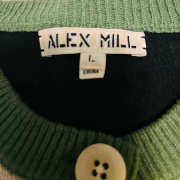 Alex Mill Colorblock Cardigan - Red, Cream, Yellow, Blue, Green - Picture 4 of 7